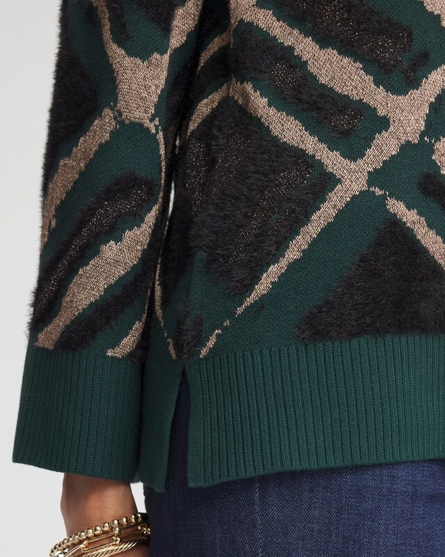 Eyelash Jacquard Pullover Sweater - image 4